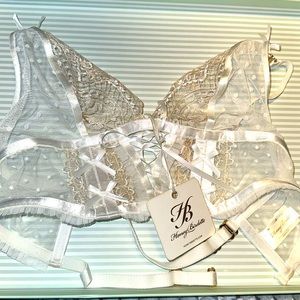 Capucine Honey Birdette Bridal— Ivory Halter bralette *Rare* Sz Medium